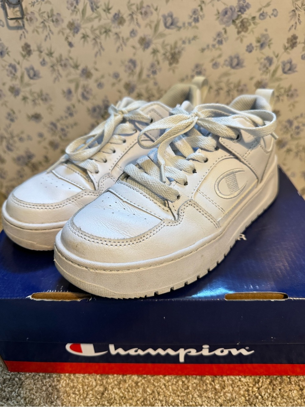 Champion White Leather Sneakers